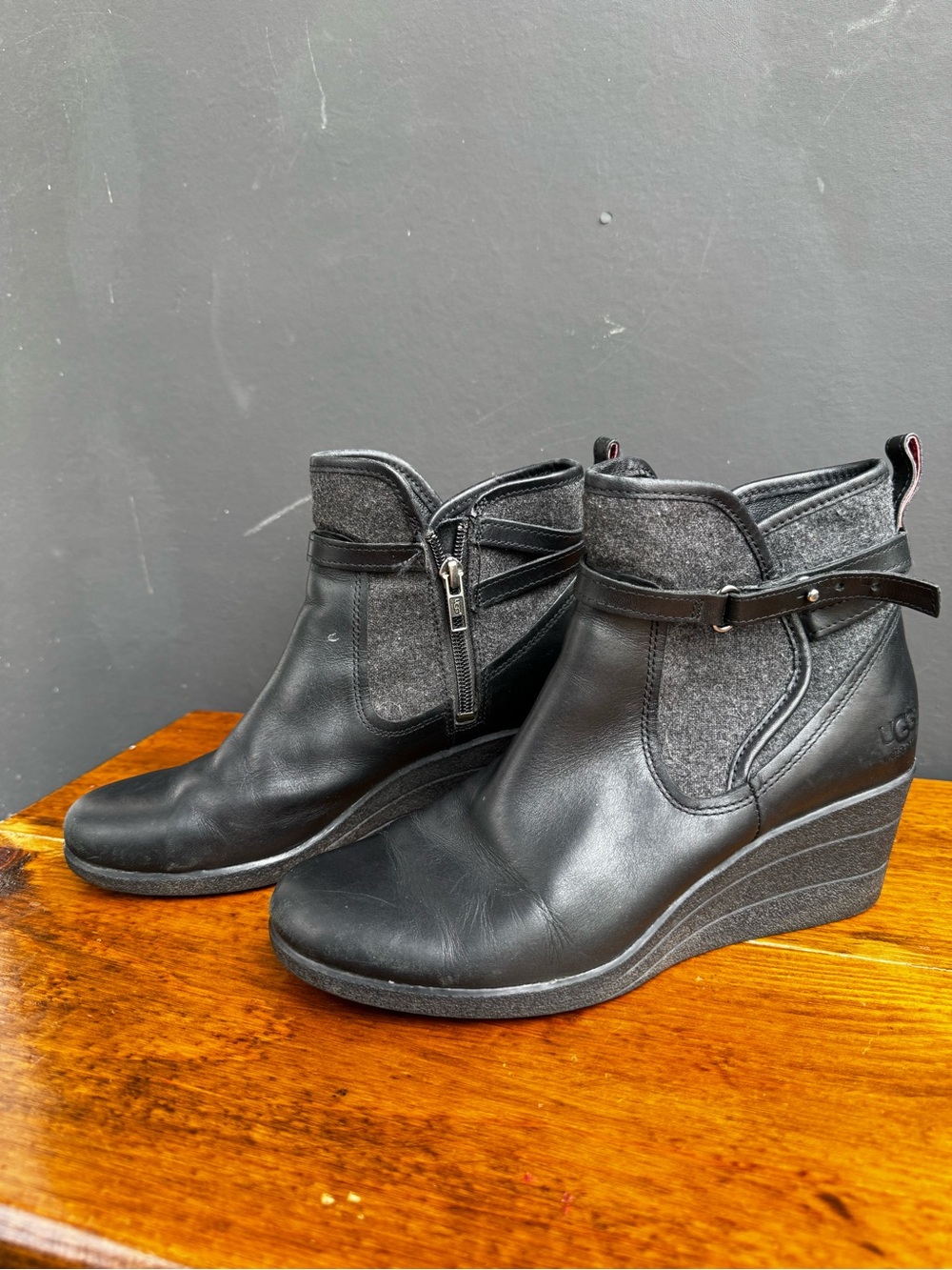 Ugg Emalie waterproof wedge booties size 8